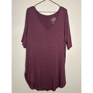 Torrid Super Soft Knits Women's Size 3 V-Neck Short Sleeve Top Autumn Purple